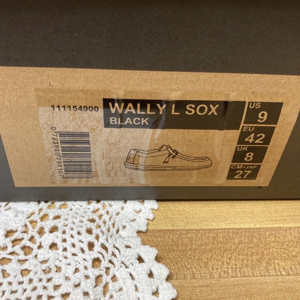 Hey Dude Wally L Sox l Black Mens Size 9 - Picture 6 of 6